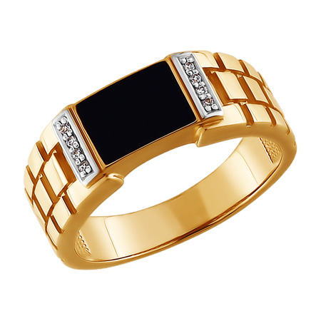 Кольцо, золото, фианит, 015072